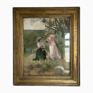 Ferdinand Heilbuth, La Lettre, Pastel Drawing, Framed