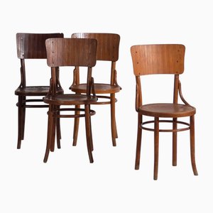 Michael Thonet zugeschriebene Bugholzstühle, 1940er, 4er Set