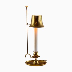 Brass Bouillotte Table Lamp with Adjustable Shade, Italy, 1940s