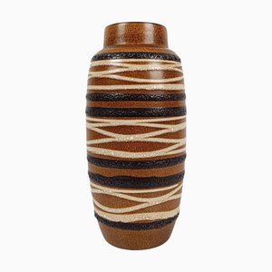 Fat Lava Pottery Vase in Neutral Earth Tone by Scheurich, 1970s