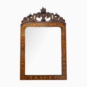 Antique Dutch Marquetry Inlay Wall Mirror, 1820