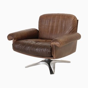 Poltrona DS 31 girevole in pelle di De Sede