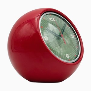 Orologio a forma di globo Space Age rosso, anni '70