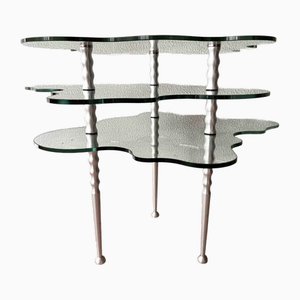 Postmodern Papilio 3-Trier Side Table in Glass by Alessandro Mendini for Zanotta, Italy, 1990s