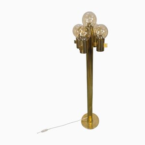 Lampada da terra in ottone e vetro attribuita a Gaetano Sciolari per Sciolari, anni '70