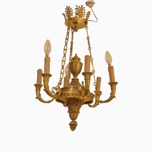 Lustre Empire en Bronze Doré, France