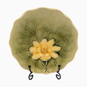 Small Majolica Plate with Water Lily from Villeroy & Boch, 1900s