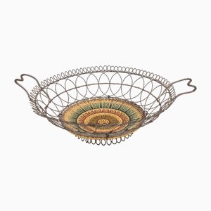 Charming Majolica Wire Basket from Villeroy & Boch, 1900s