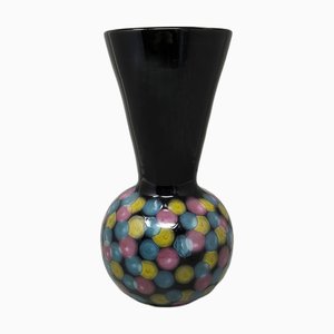 Italian Handcrafted Polychrome Vase in Ceramic by Bizzirri, 1980s