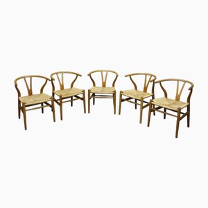 Wishbone Chairs by Hans Wegner for Carl Hansen & Søn, 1960s, Set of 5