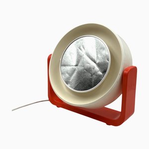 Space Age Orange Illuminated Table Mirror, 1970s