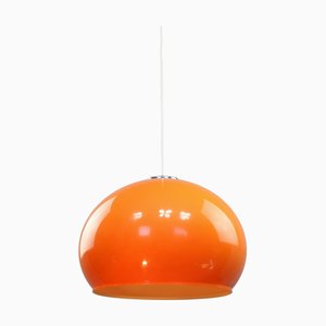 Große Space Age Hängelampe in Orange von Guzzini, 1970er