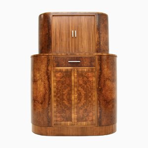 Art Deco Burr Walnut Cocktail Cabinet, 1930s