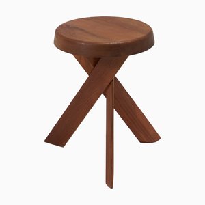 Wooden Stool attributed to Pierre Chapo, 1970s