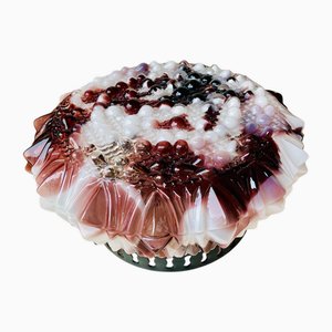 Burgunderrote Murano Glas Einbaulampe, 1960er