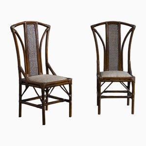 Set of Bamboo and Vienna Straw Chairs, 1970s