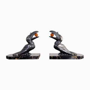Art Deco Toucan Bookends by François Moreau, 1930s, Set of 2