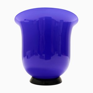 Vintage Royal Blue Opaline Glass Vase by Paolo Venini, 1990s