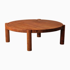 Table Basse Ronde en Pin, 1980