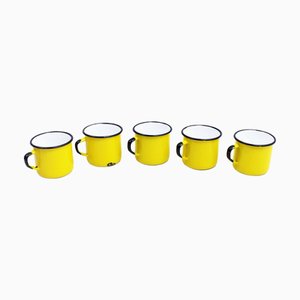Enameled Metal Cups, 1980s, Set of 5