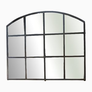 Specchio rotondo industriale in metallo, 1930