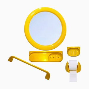 Set di accessori da bagno vintage, anni '80, set di 5