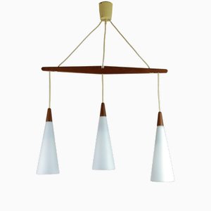 Lustre Trompette à 3 Lumières par Fog & Mørup pour Holmegaard, Denmark 1960s