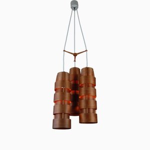 Lámpara colgante con tres luces de Hans-Agne Jakobsson para AB Ellysett Markaryd, años 50