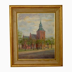 CB Redelin, Kristianstad, 1948, óleo sobre tabla, enmarcado