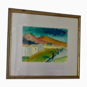 Jonne Bergström, Street, 1952, Aquarell, Gerahmt