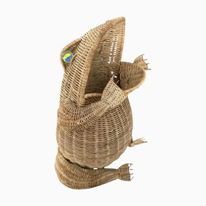 Panier Vintage en Osier Fait Main par Oliver Cajan, 1960s