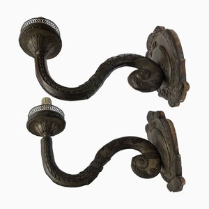 Embossed Copper Sconces, 1700s, Set of 2