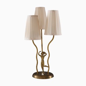 Lampada da tavolo Art Déco in ottone, Svezia, anni '30