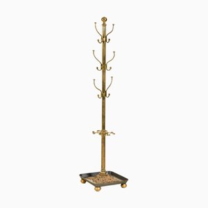 Art Nouveau Brass Coat Rack, 1890s