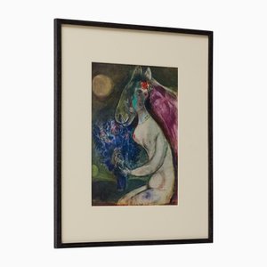 Marc Chagall, Editions du Chêne Composition, 1947, Color Cliché, Enmarcado