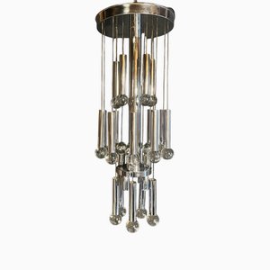 Hanging Lamp in Aluminum and Glass