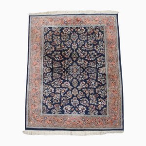 Patterned Rug with Pink and Dark Blue Tones