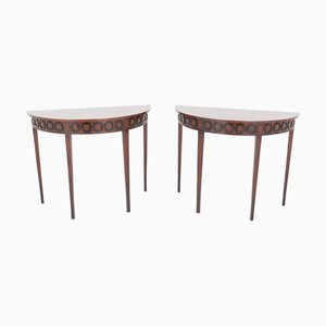 Georgian Demi Lune Console Table, Set of 2