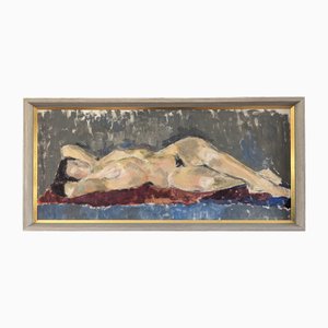 Quiet Repose, 1950s, Peinture à l'Huile, Encadré