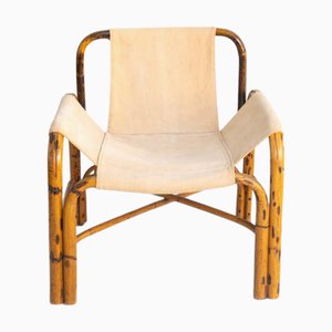 Vintage Sessel aus Bambus & Segeltuch, 1960er