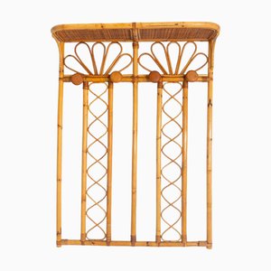 Vintage Bamboo Wall-Mounted Coat Rack with Shelf, 1960s