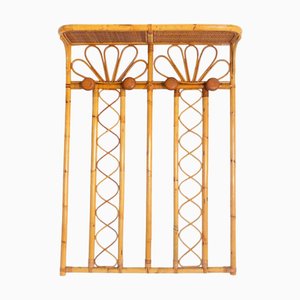 Vintage Bamboo Wall-Mounted Coat Rack with Shelf, 1960s
