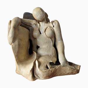 Ancien Artiste Yougoslave, Sculpture Moderniste de Femme Nue, 1970s, Céramique