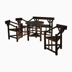 Mesa de comedor, banco y sillas de Lingel. Juego de 5