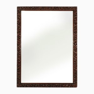 Large Baroque Hand Carved Oak Mirror, France, 1800s