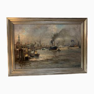 Helmut Burghardt, Hamburg, 1920s, Oil on Canvas, Framed