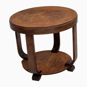 Tavolino da caffè Art Deco con ripiano e legno di quercia, Danimarca, anni '50