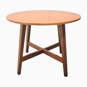 Table Basse Ronde Vintage en Bois, 1950s