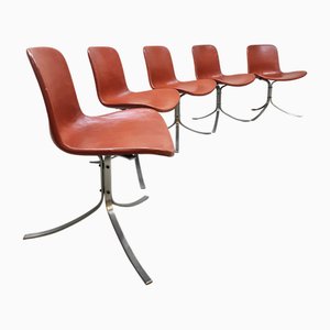 Chaises de Salle à Manger PK9 Vintage par Poul Kjaerholm pour Fritz Hansen, Danemark, 1990s, Set de 5
