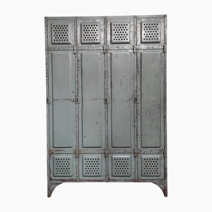 Armadietto vintage industriale a 4 ante in metallo